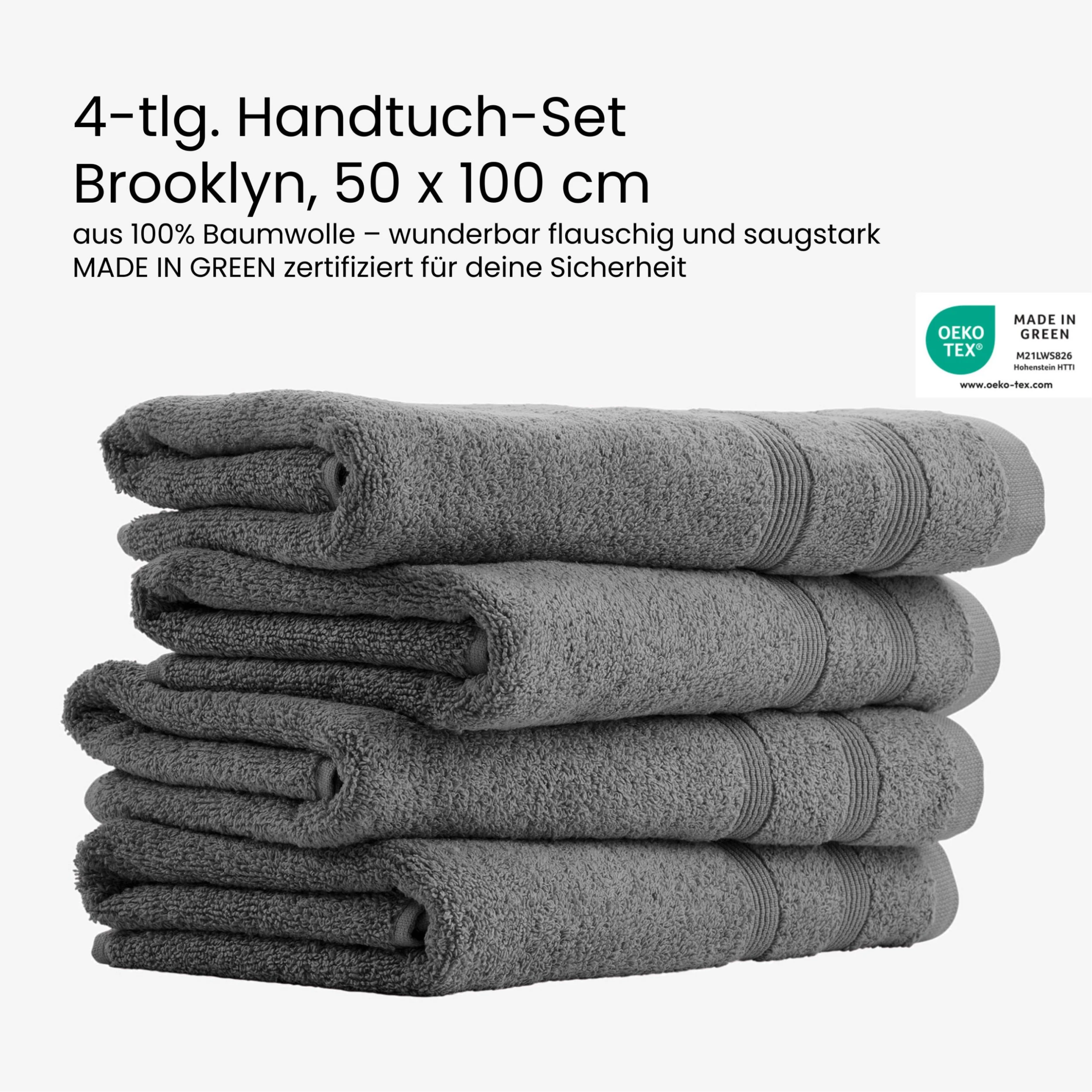 Uncover By Schiesser Handtücher Brooklyn 4er Set In Hellgrau – Bild 2