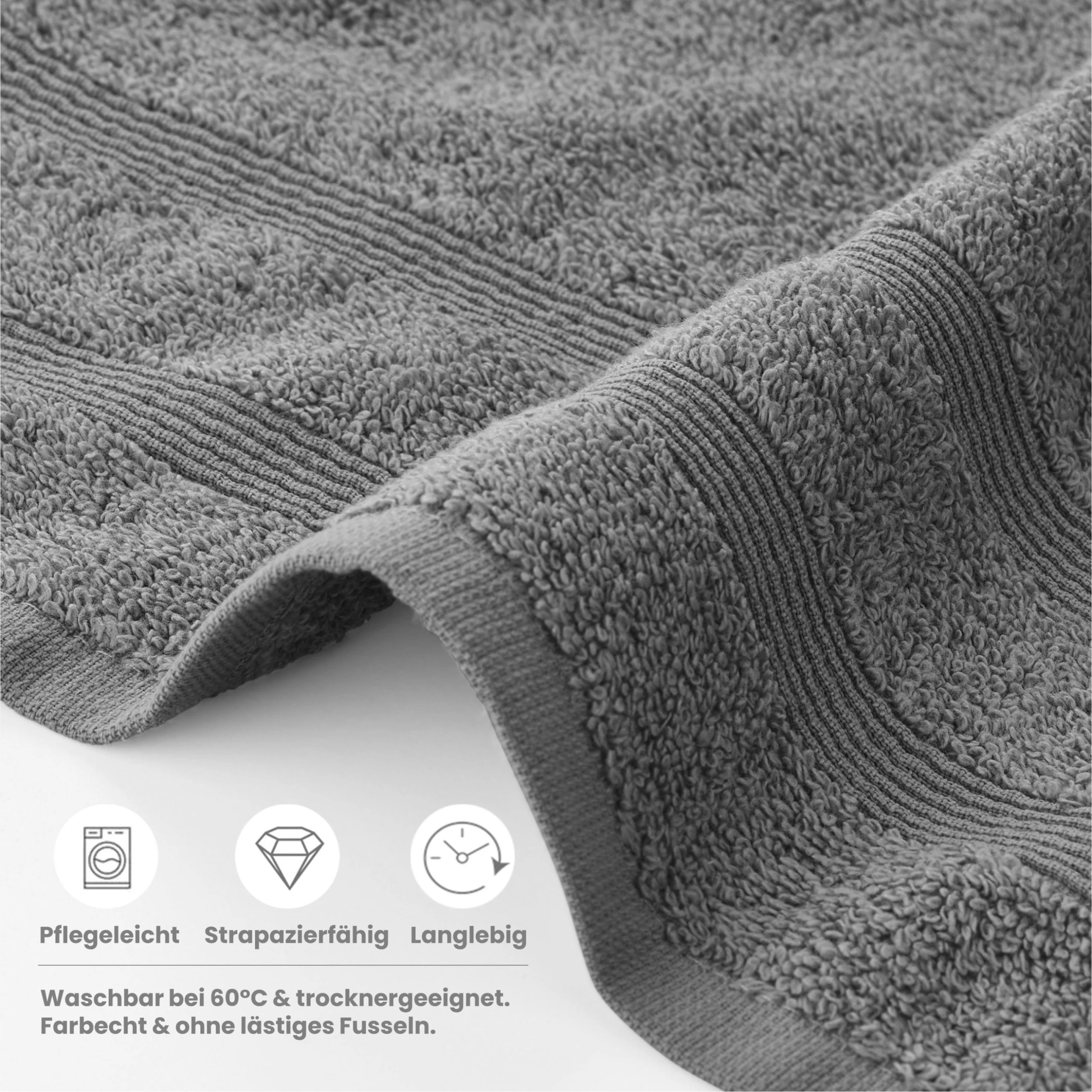 Uncover By Schiesser Handtücher Brooklyn 4er Set In Hellgrau – Bild 3