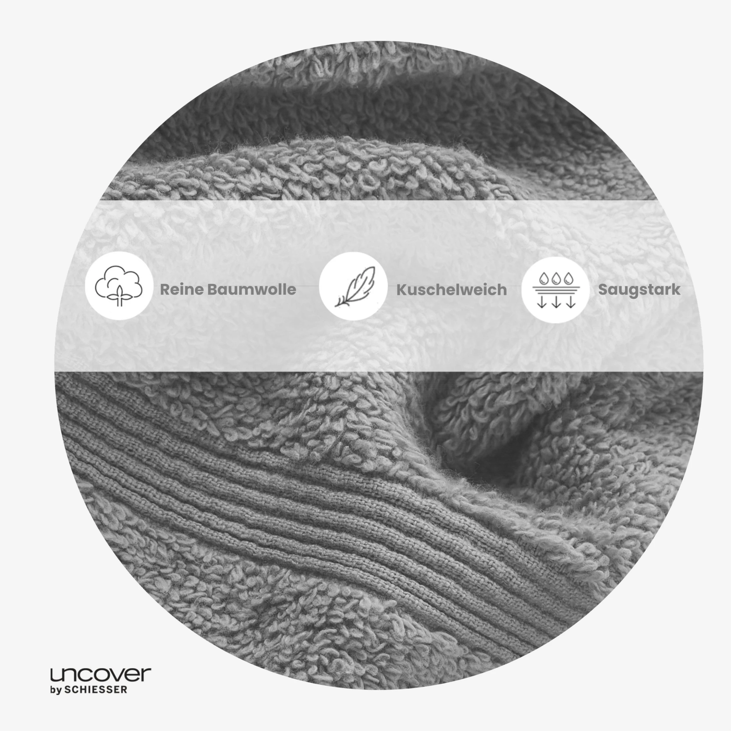 Uncover By Schiesser Handtücher Brooklyn 4er Set In Hellgrau – Bild 4