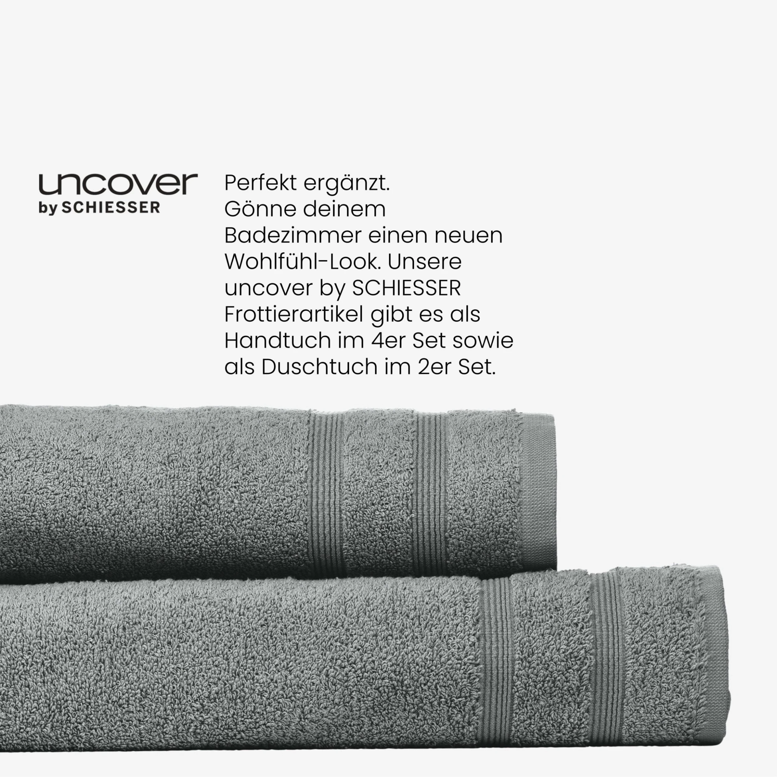 Uncover By Schiesser Handtücher Brooklyn 4er Set In Hellgrau – Bild 5
