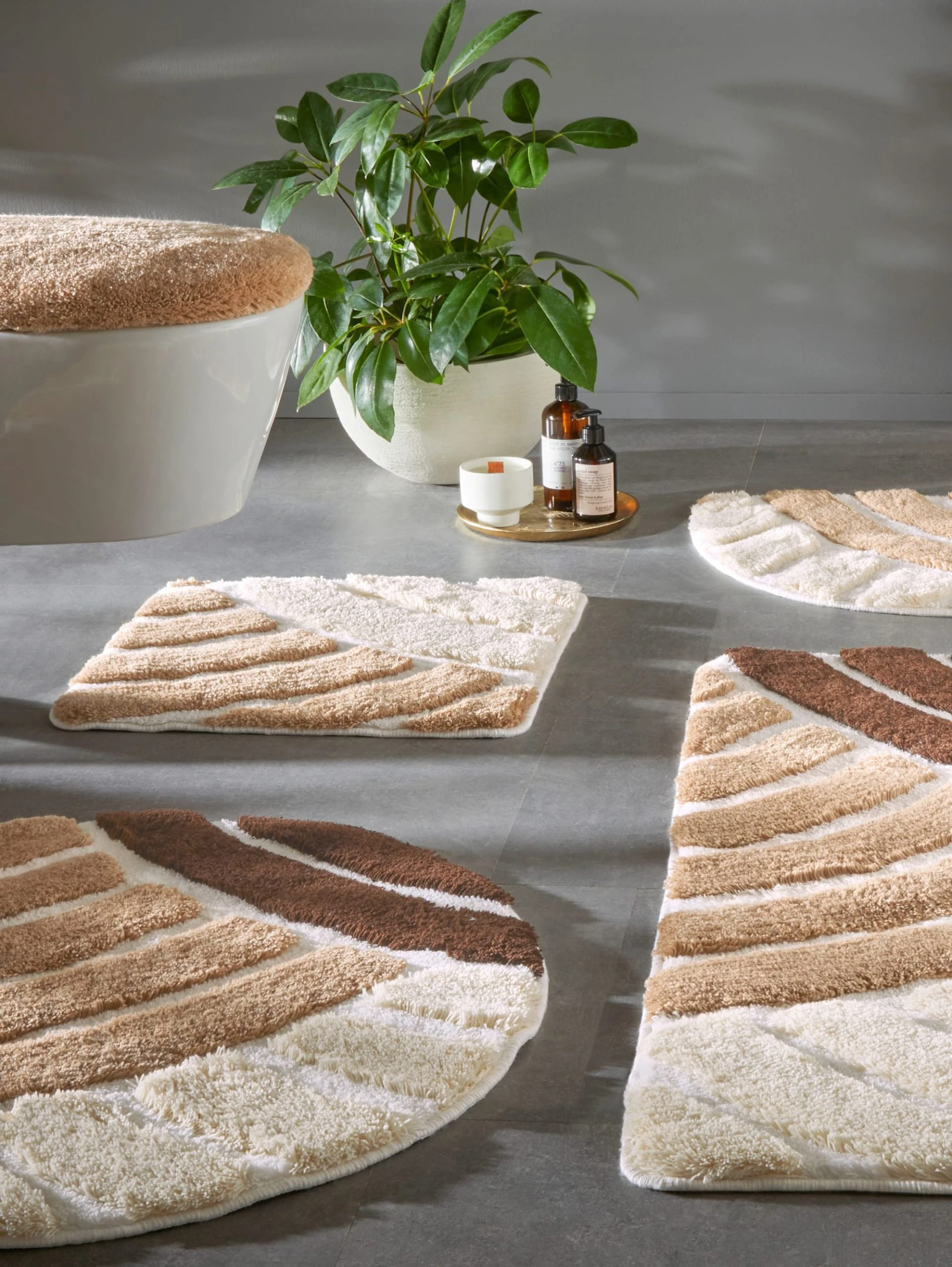 Webschatz Badematte Rund 'Lancy' In Beige