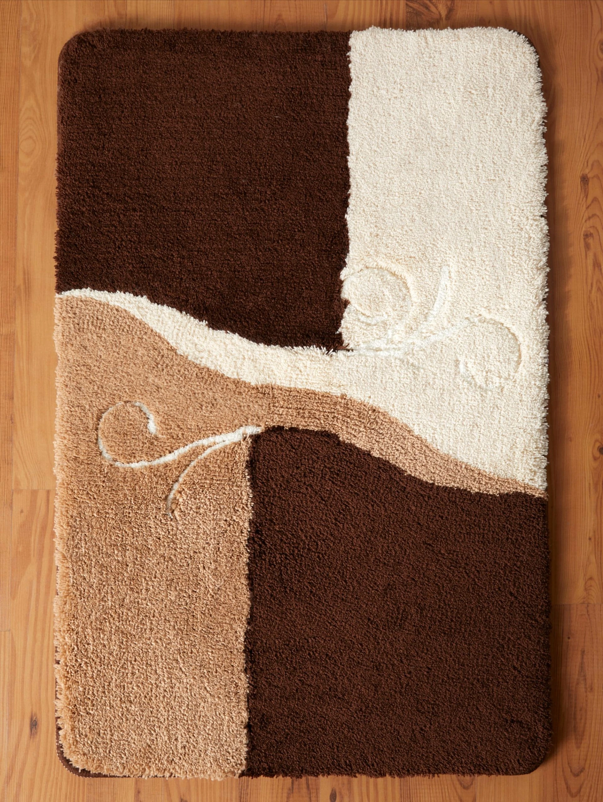 Webschatz Duschvorlage Halbrund 'Rüti' In Beige