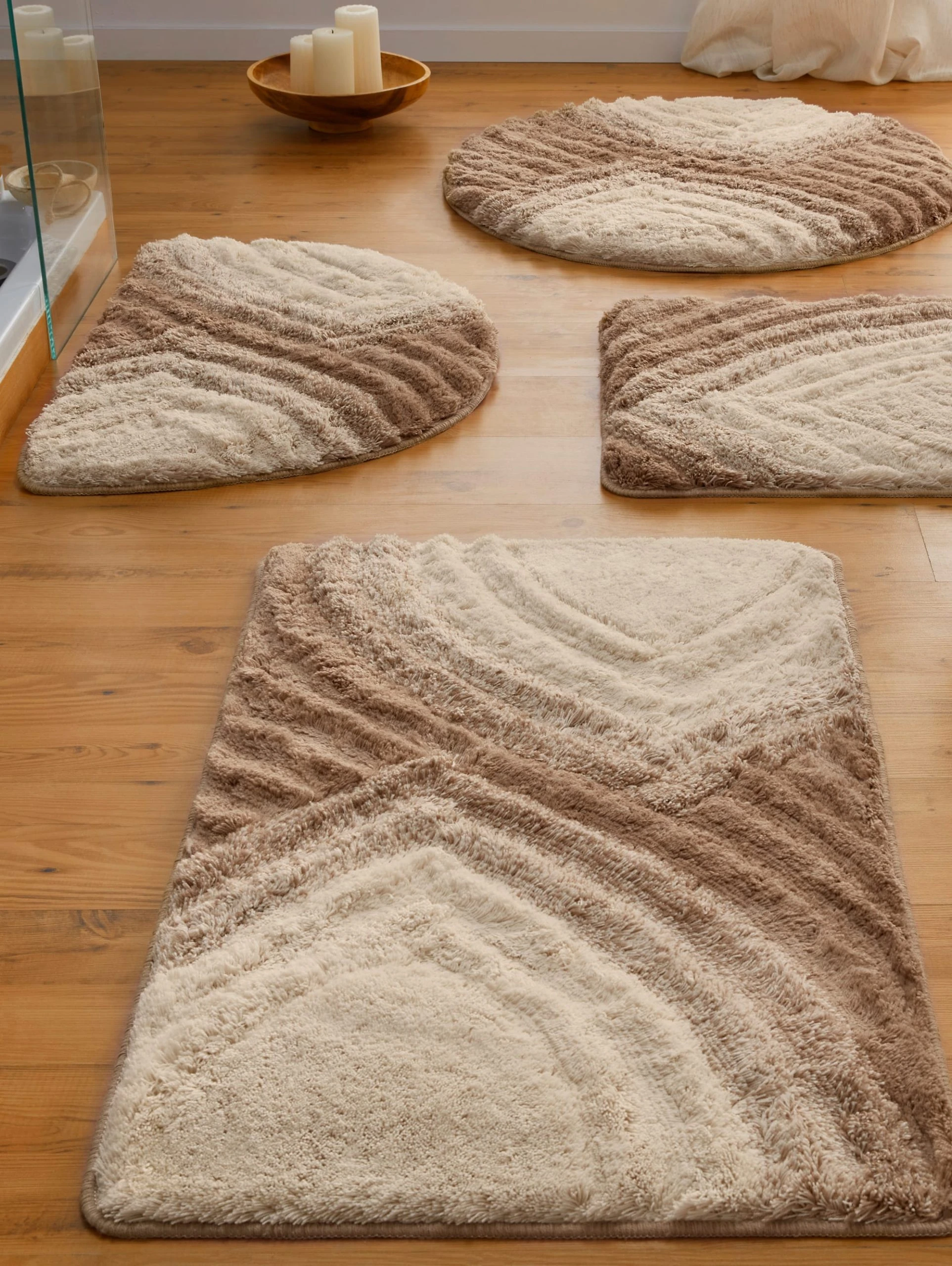 Webschatz Duschvorlage Halbrund 'Stella' In Beige