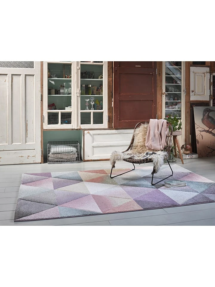 Wecon Home Kurzflor-Teppich "Lighthouse" In Rosa/ Lila/ Hellgrau – Bild 2