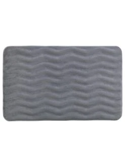 Wenko Badteppich Memory Foam Waves Hellgrau In Grau