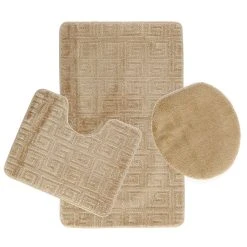 Zellerfeld 3-Teilig Bad Garnitur Bademattenset In Gold